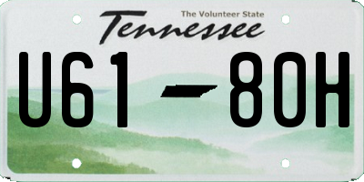 TN license plate U6180H
