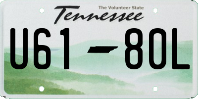 TN license plate U6180L