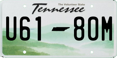 TN license plate U6180M
