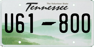 TN license plate U6180O