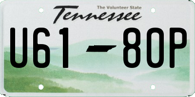 TN license plate U6180P
