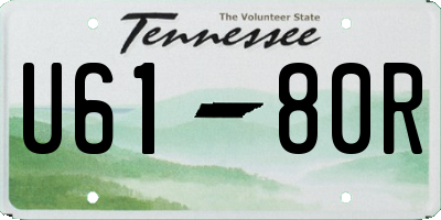 TN license plate U6180R