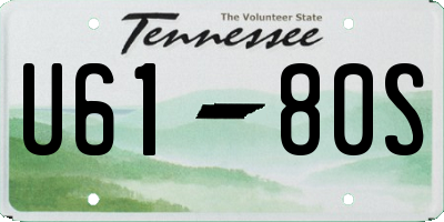 TN license plate U6180S