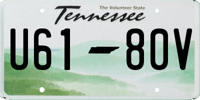 TN license plate U6180V