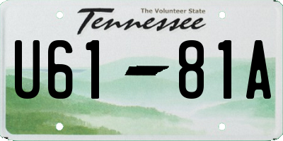 TN license plate U6181A