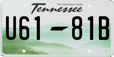 TN license plate U6181B