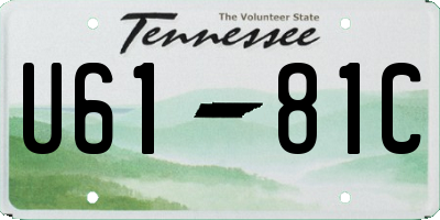 TN license plate U6181C