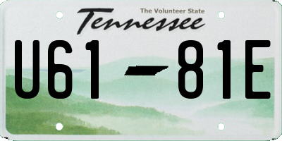 TN license plate U6181E