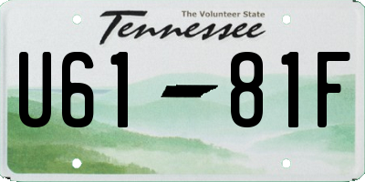 TN license plate U6181F