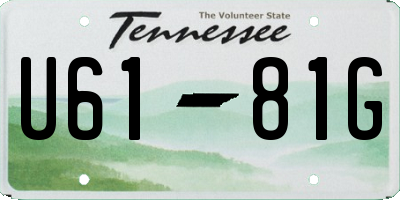 TN license plate U6181G