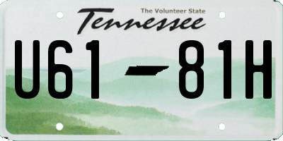 TN license plate U6181H