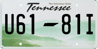 TN license plate U6181I