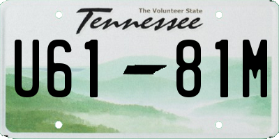 TN license plate U6181M