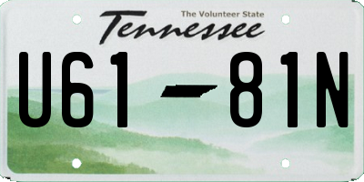 TN license plate U6181N