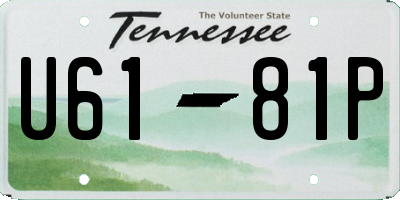 TN license plate U6181P
