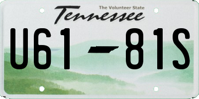 TN license plate U6181S