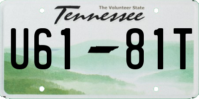TN license plate U6181T