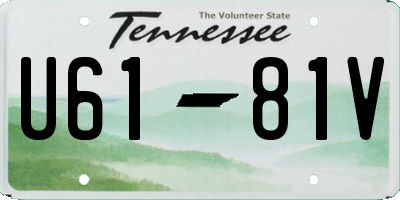 TN license plate U6181V