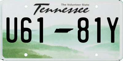 TN license plate U6181Y