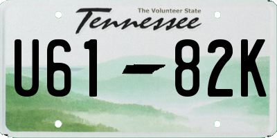 TN license plate U6182K