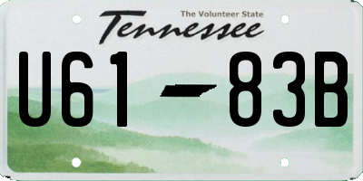 TN license plate U6183B