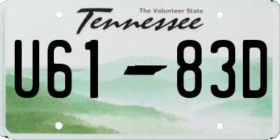TN license plate U6183D