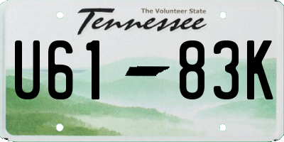 TN license plate U6183K