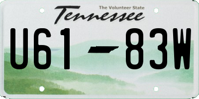 TN license plate U6183W