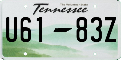TN license plate U6183Z