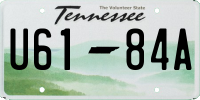 TN license plate U6184A