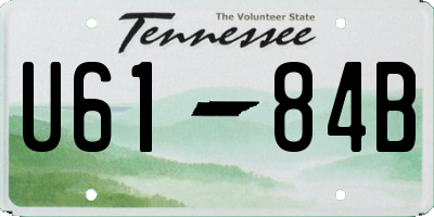 TN license plate U6184B