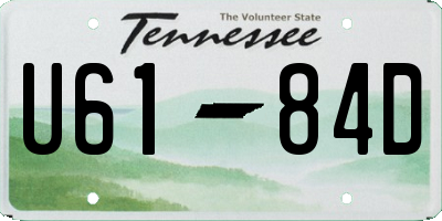 TN license plate U6184D