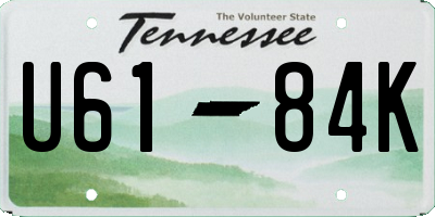 TN license plate U6184K