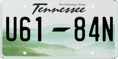 TN license plate U6184N