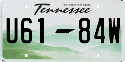 TN license plate U6184W