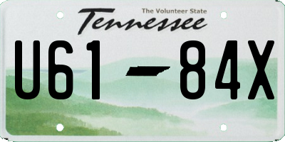 TN license plate U6184X