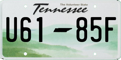 TN license plate U6185F