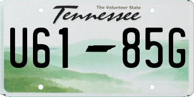 TN license plate U6185G