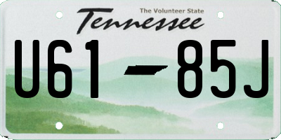 TN license plate U6185J