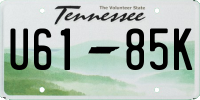 TN license plate U6185K