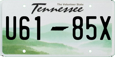 TN license plate U6185X