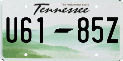 TN license plate U6185Z