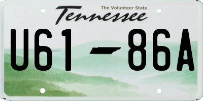 TN license plate U6186A