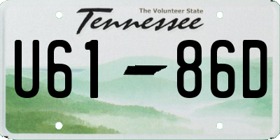 TN license plate U6186D
