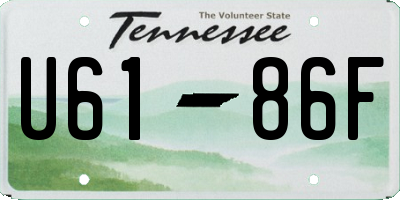 TN license plate U6186F
