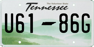 TN license plate U6186G