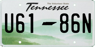 TN license plate U6186N