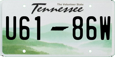 TN license plate U6186W