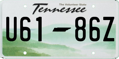 TN license plate U6186Z