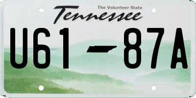 TN license plate U6187A